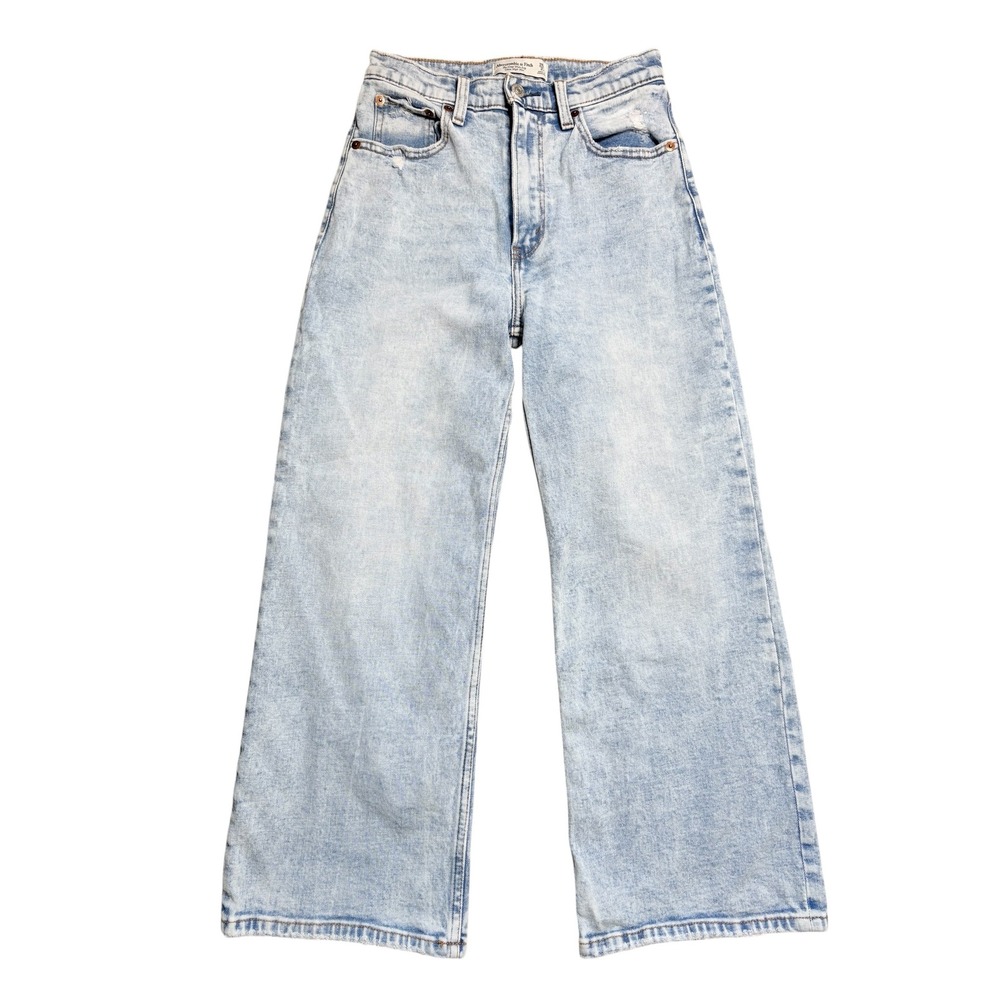 Abercrombie & Fitch Light Wash Wide Leg Jeans